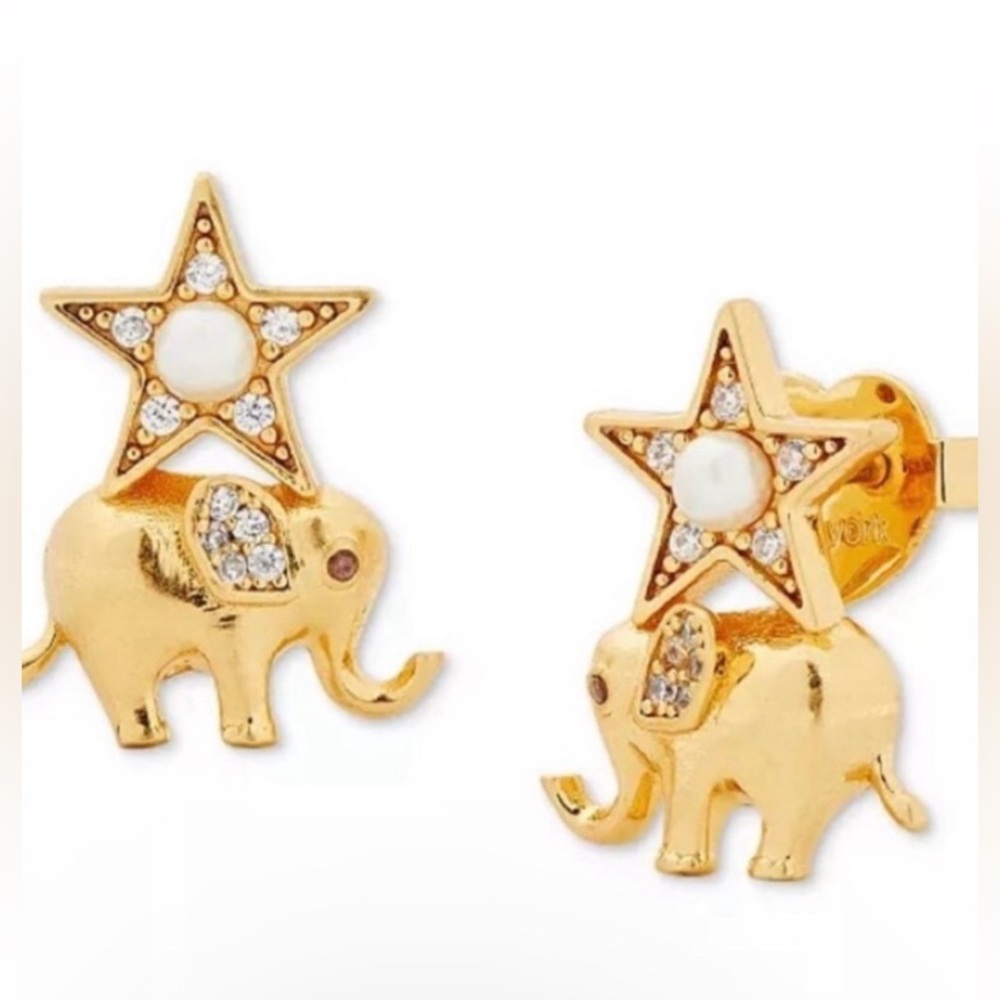 Kate Spade Gold Elephant Star Earrings - BNWT - Picture 4 of 4
